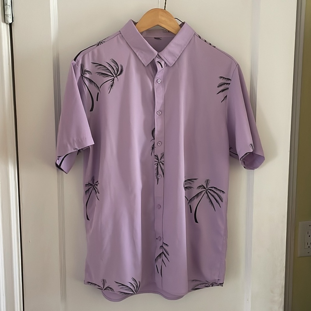 [Manfinity] Purple Palm Tree Shirt